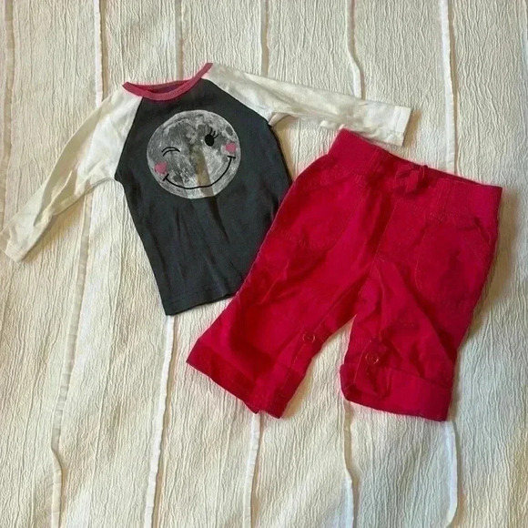 OshKosh B'gosh and The Children's Place - long sleeve shirt and pants. Size 6 mo - Picture 1 of 7
